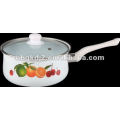 enamel saucepan with double hole glass cover